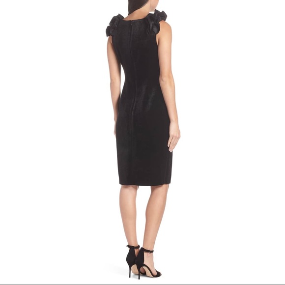 NWT CHELSEA28 Ruffle Velvet Sheath Dress - Picture 6 of 8
